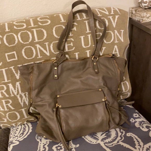 Kooba Taupe Leather Tote - Picture 1 of 6